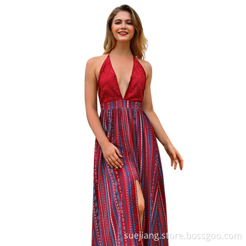 Women Sexy Beach Spaghetti Strap Deep V-neck Dress